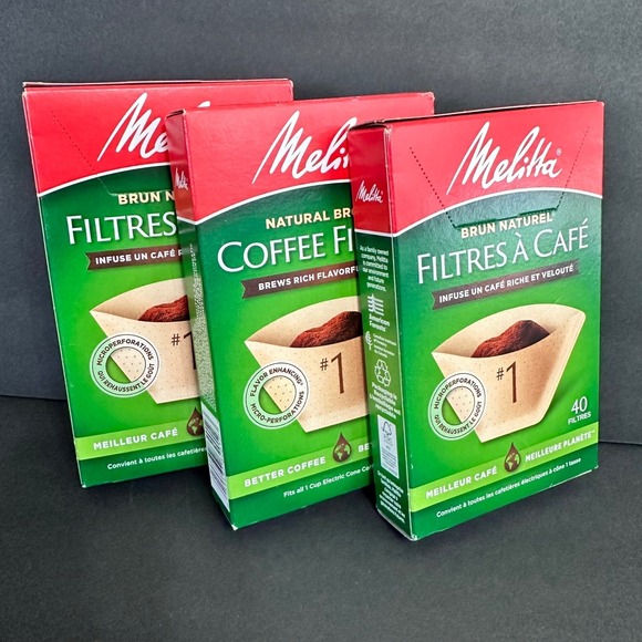 Melitta Other - Melitta Coffee Filters #1 Natural Brown Cone 3 Pack 120 Count Total 62012